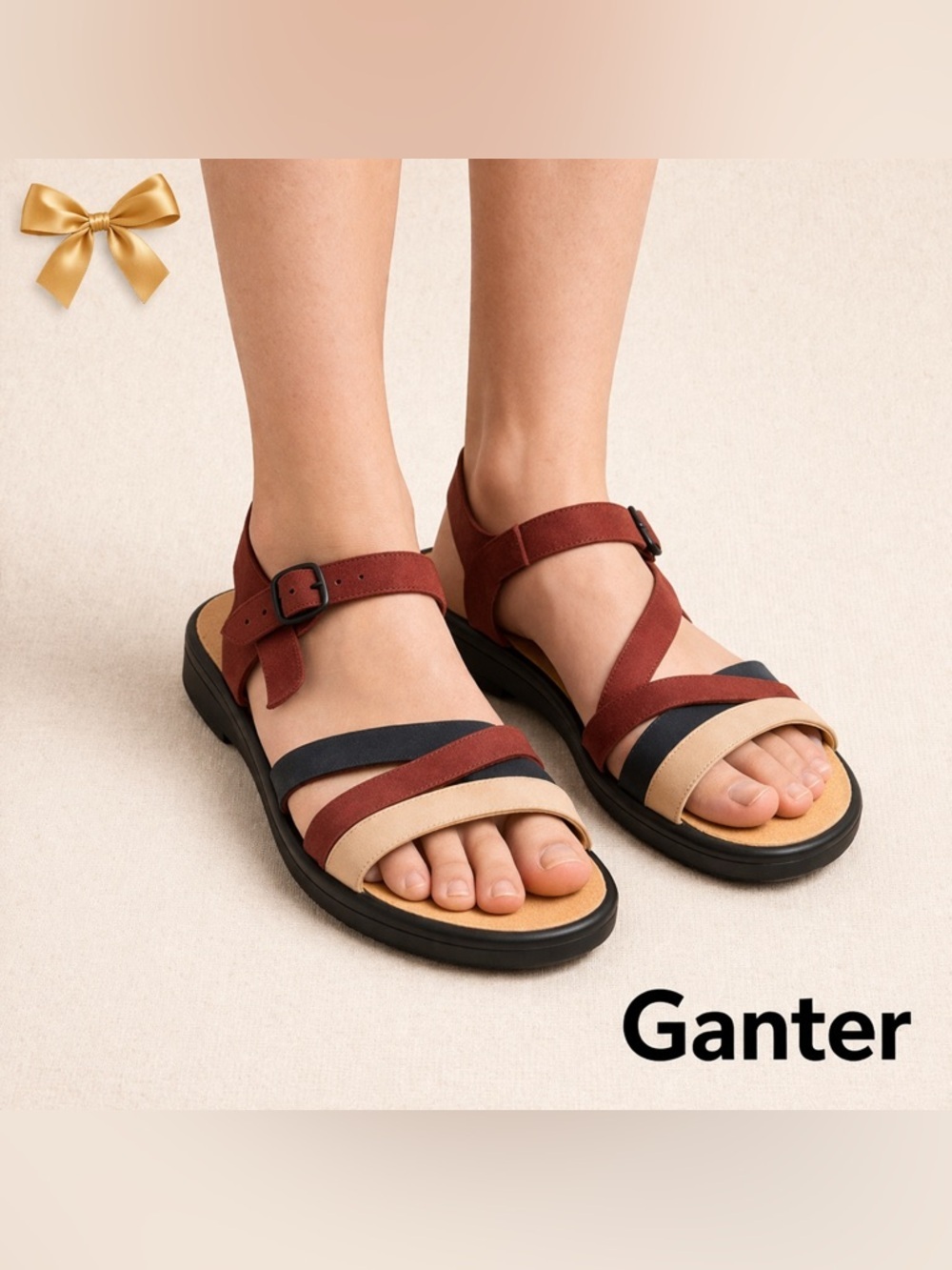 Ganter Leather Strappy Sandals NWT Walking Adjustable German Size 8E Wide